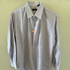 Hugo, boss, purple and white men’s dress shirt